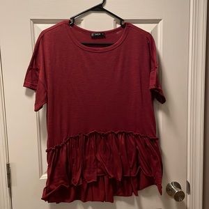 Maroon flowy Tee